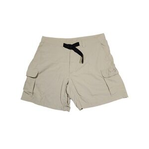 Against the Elements Cargo Shorts 36/34 x 7.5 Men 17"‎ Tan Nylon Hiking Gorpcore